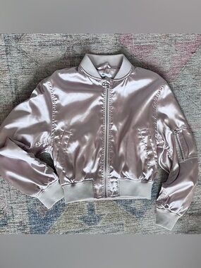 H&M Girl’s Pink Satin Bomber Jacket